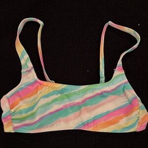 Girls Colorful Striped Bikini Top 
Size small